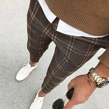 Load image into Gallery viewer, Classic Men Lattice Suit Pants 2020 Summer Thin Plaid Suit Trousers Casual Business Vintage Formal Pants For Wedding Party 2020
