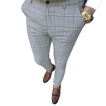 Load image into Gallery viewer, Classic Men Lattice Suit Pants 2020 Summer Thin Plaid Suit Trousers Casual Business Vintage Formal Pants For Wedding Party 2020
