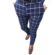 Load image into Gallery viewer, Classic Men Lattice Suit Pants 2020 Summer Thin Plaid Suit Trousers Casual Business Vintage Formal Pants For Wedding Party 2020
