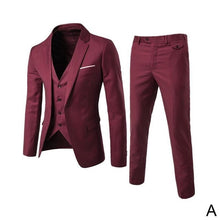 Load image into Gallery viewer, Custom Made 3pcs Business Blazer +Vest +Pants Wedding Suit Male Blazers Slim Suits Vintage Classic Blazers Male Party
