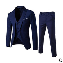 Load image into Gallery viewer, Custom Made 3pcs Business Blazer +Vest +Pants Wedding Suit Male Blazers Slim Suits Vintage Classic Blazers Male Party
